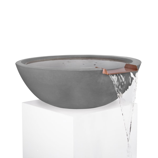 The Outdoor Plus 33 Round Sedona Water Bowl - GFRC Concrete - Natural Gray - OPT-33RWO-NGY - main